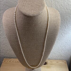 Fashion Jewelry White Pearl Long Strand Necklace